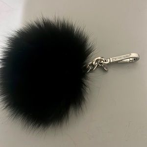 Michael Kors Black Keychain Puff Ball